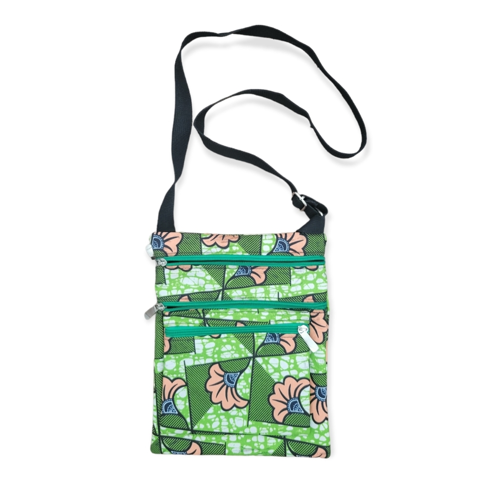 Omotola Fabric Floral Zipper Bag